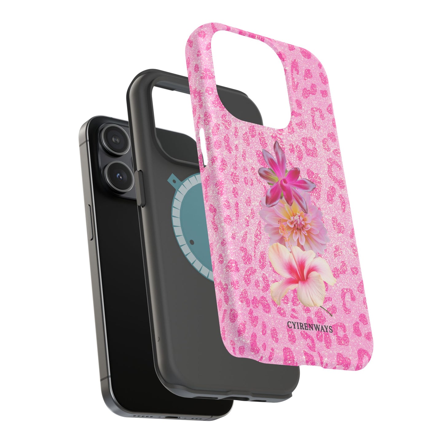 Floral Pink Leopard (Armoured Magsafe)