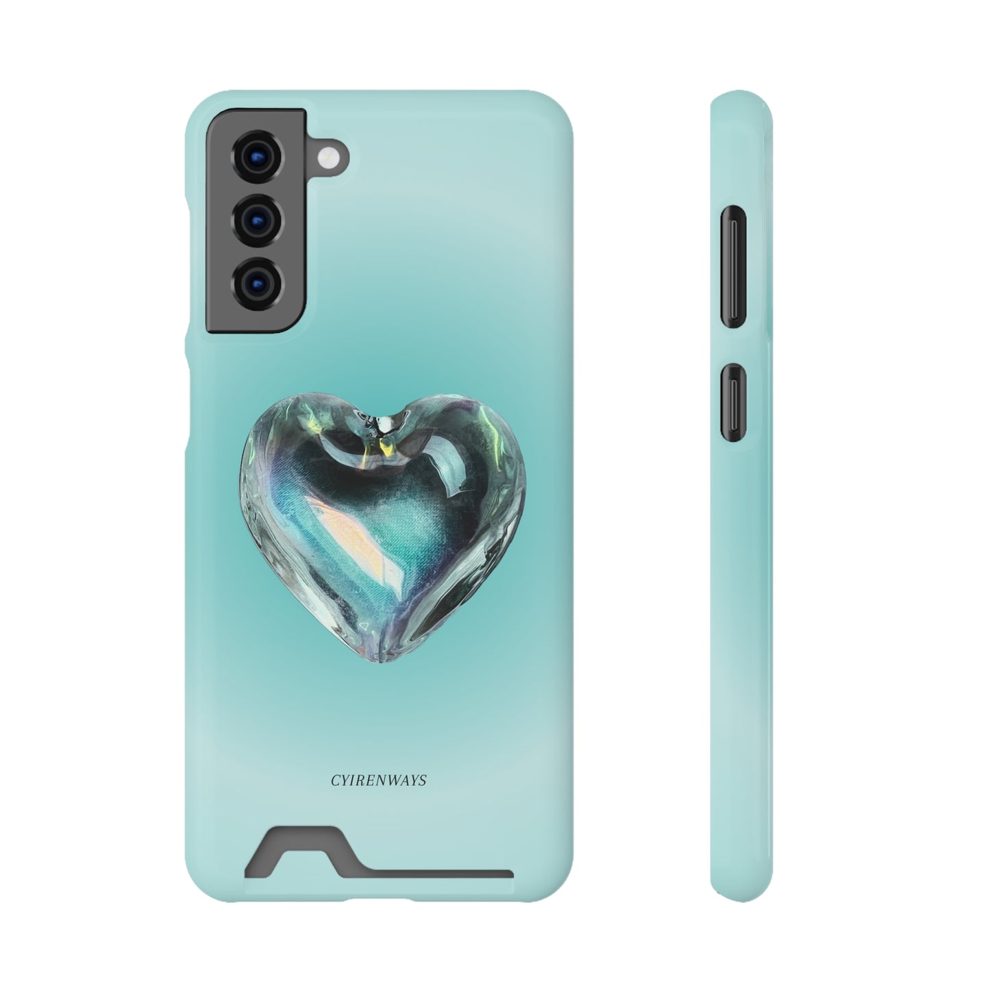 Aqua Heart (Magsafe-compatible Card Holder)