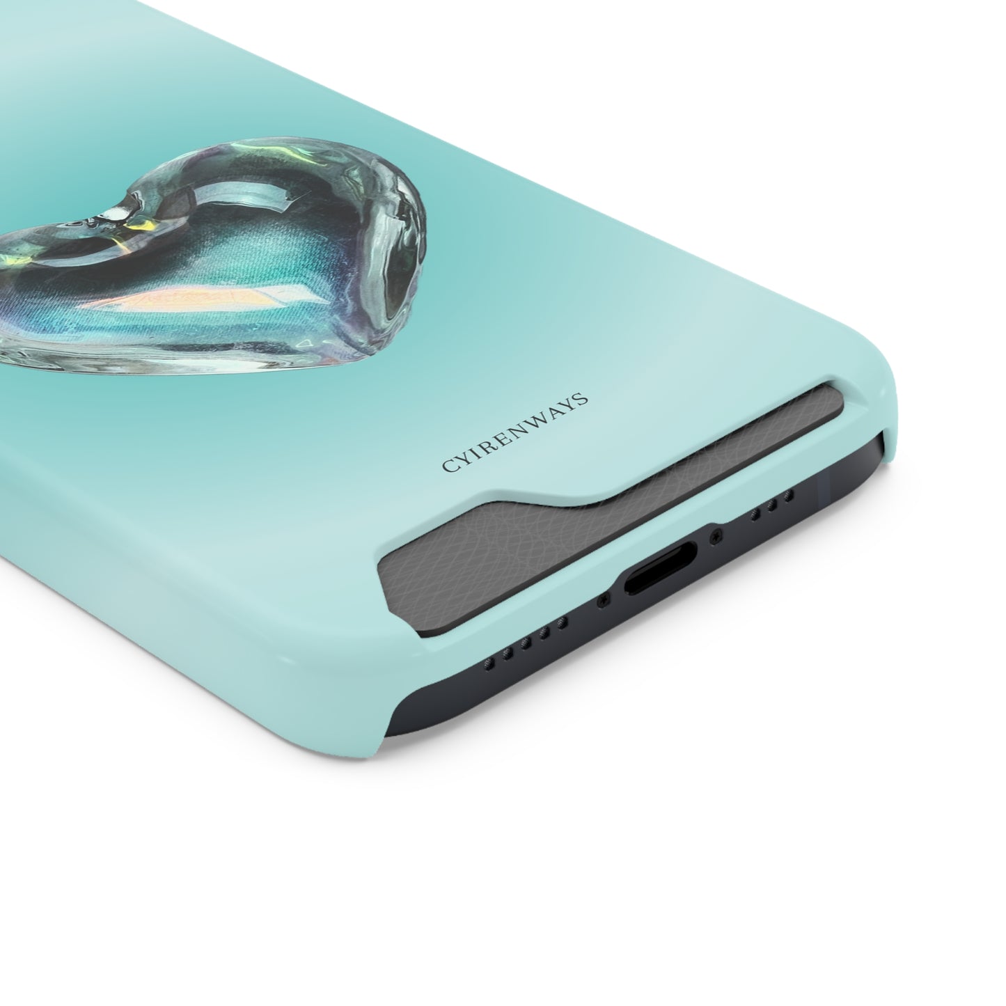 Aqua Heart (Magsafe-compatible Card Holder)