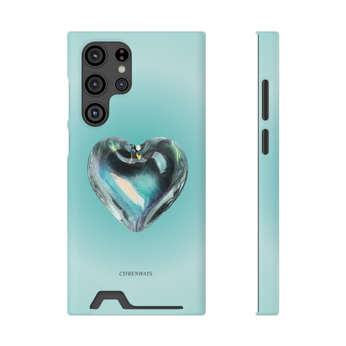 Aqua Heart (Magsafe-compatible Card Holder)