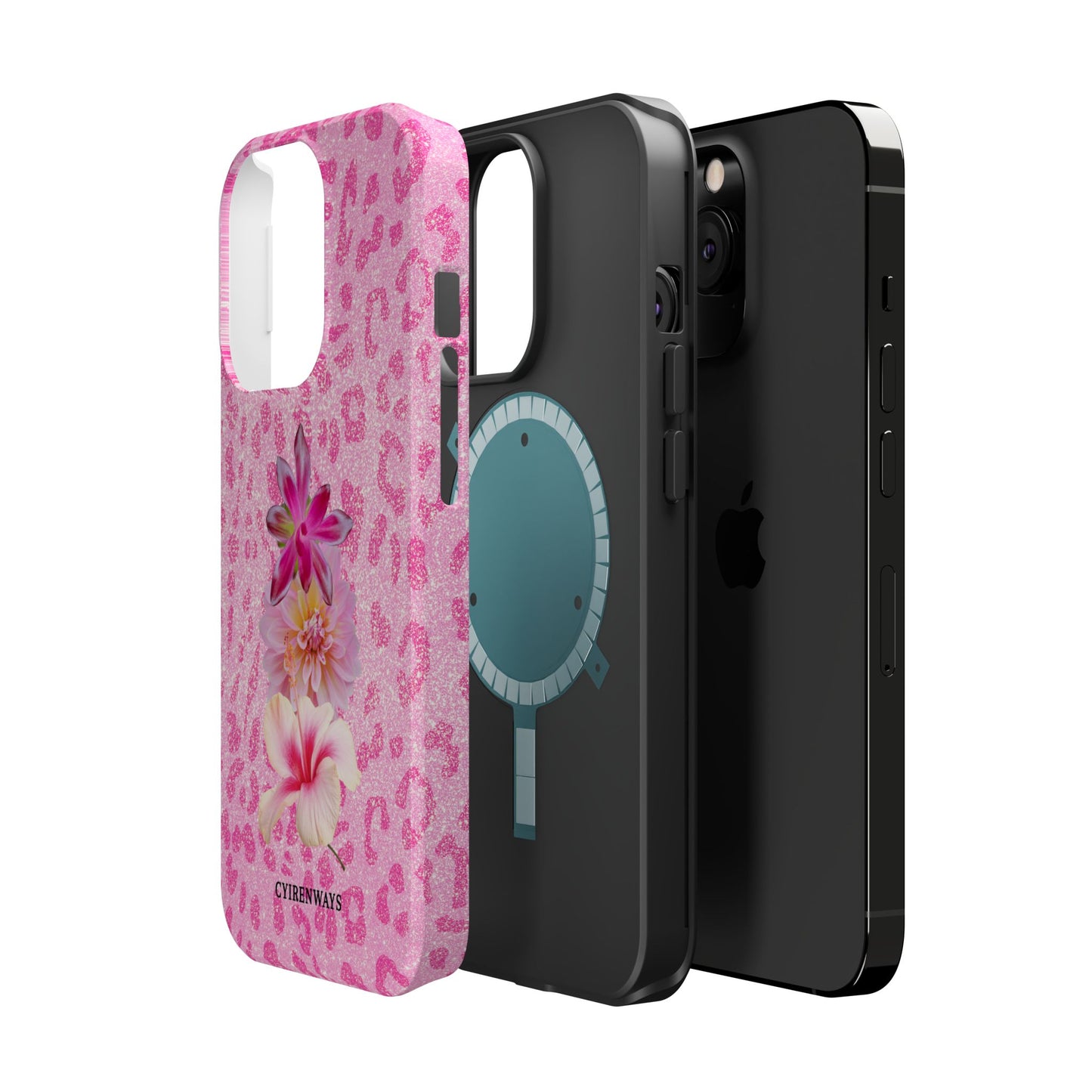 Floral Pink Leopard (Armoured Magsafe)