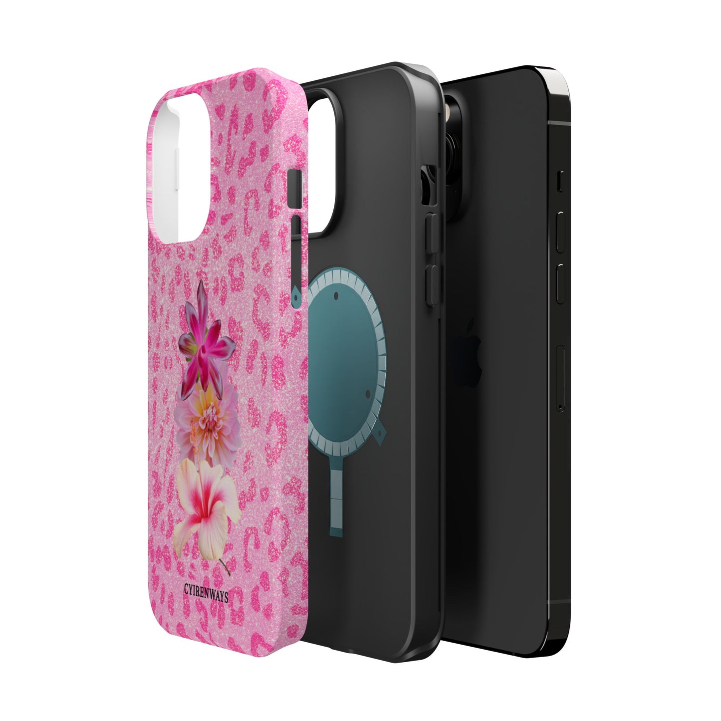 Floral Pink Leopard (Armoured Magsafe)