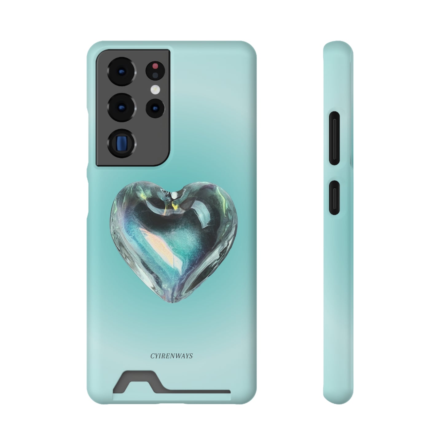 Aqua Heart (Magsafe-compatible Card Holder)