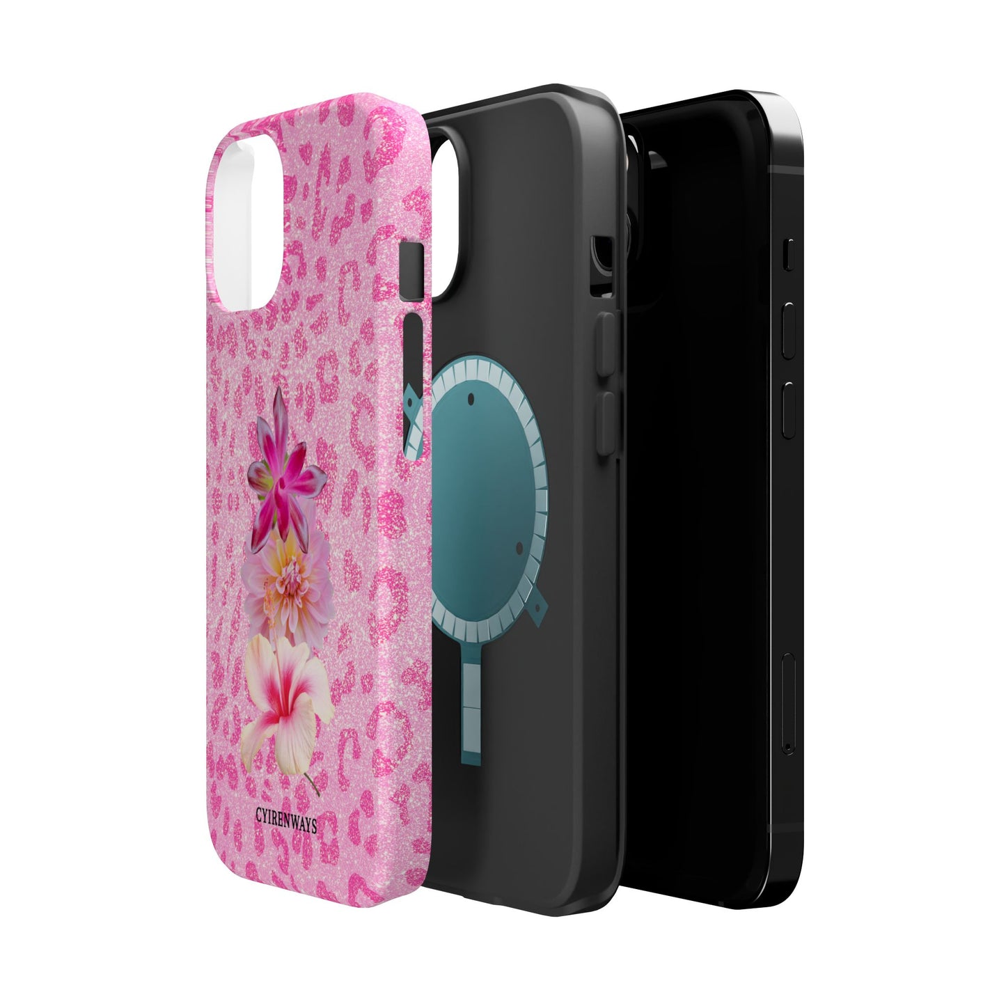 Floral Pink Leopard (Armoured Magsafe)
